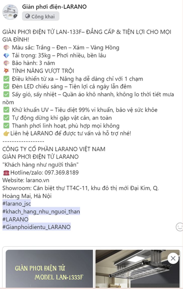 Bài giàn phơi LAN-133F