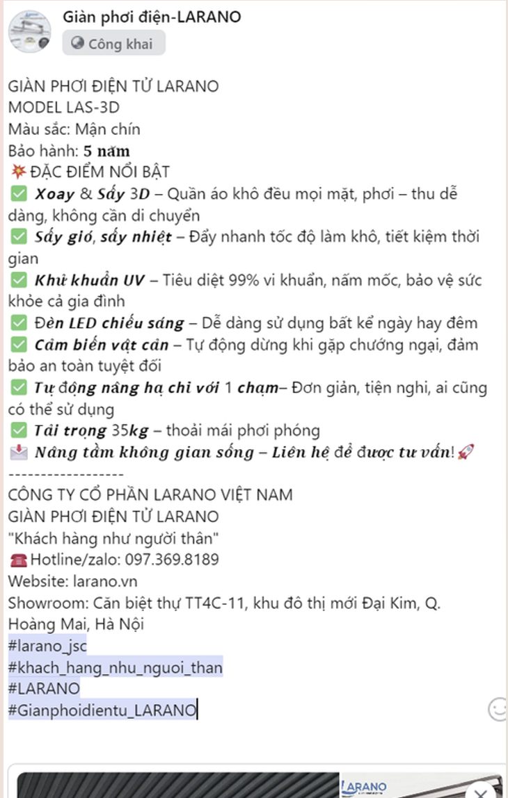 Bài giàn phơi LAS-3D