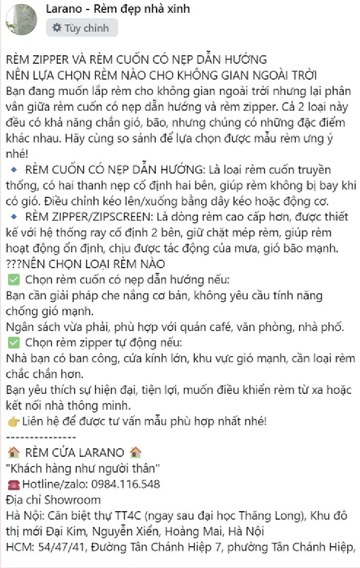 Bài so sánh rèm cuốn và rèm zipper