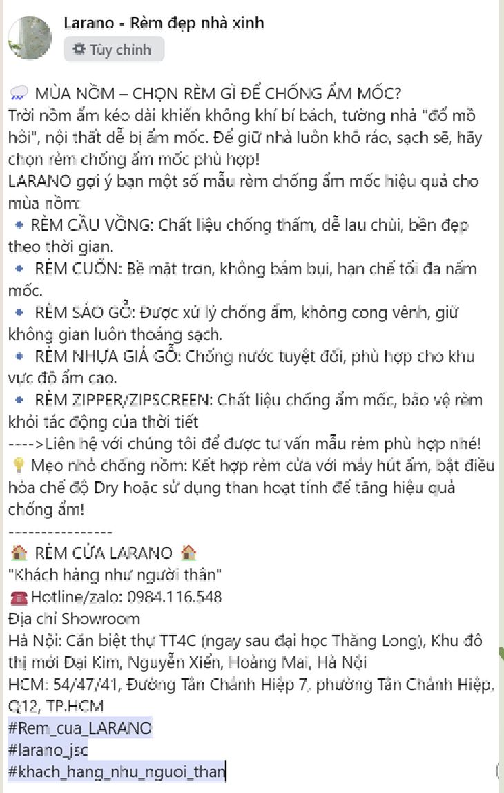 Bài mùa nồm chọn rèm chống ẩm mốc