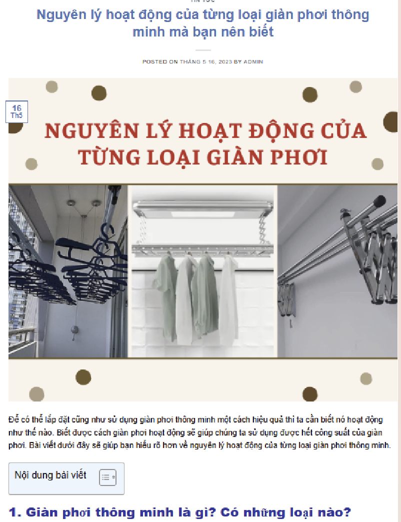 Bài nguyên lý hoạt động của giàn phơi